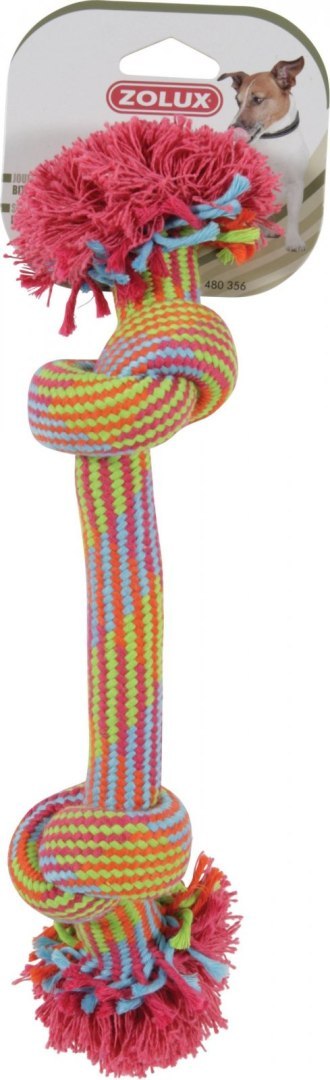 Zabawka dla psa ZOLUX, sznur z dwoma węzłami, kolorowa, długość 25 cm